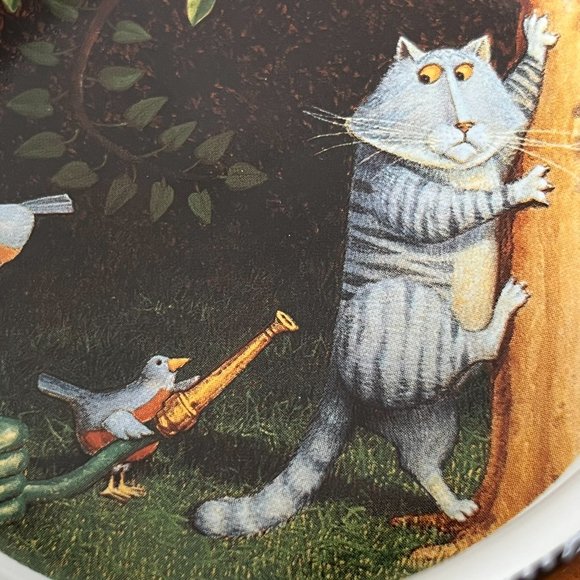 Lang "C is for Cat" Second Thoughts Cat Food Bowl 2005 Unused Ceramic Humor - Picture 4 of 14